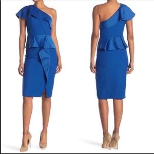 Ted Baker Blue One-Shoulder Midi Dress